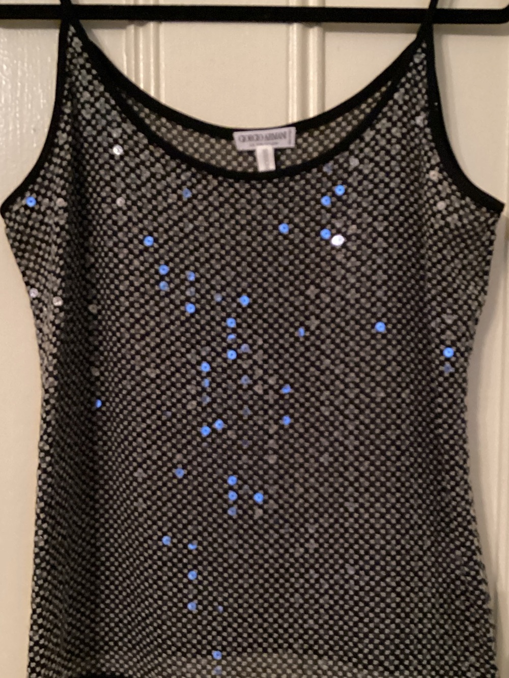 Giorgio Armani Black Sequin Mesh Camisole